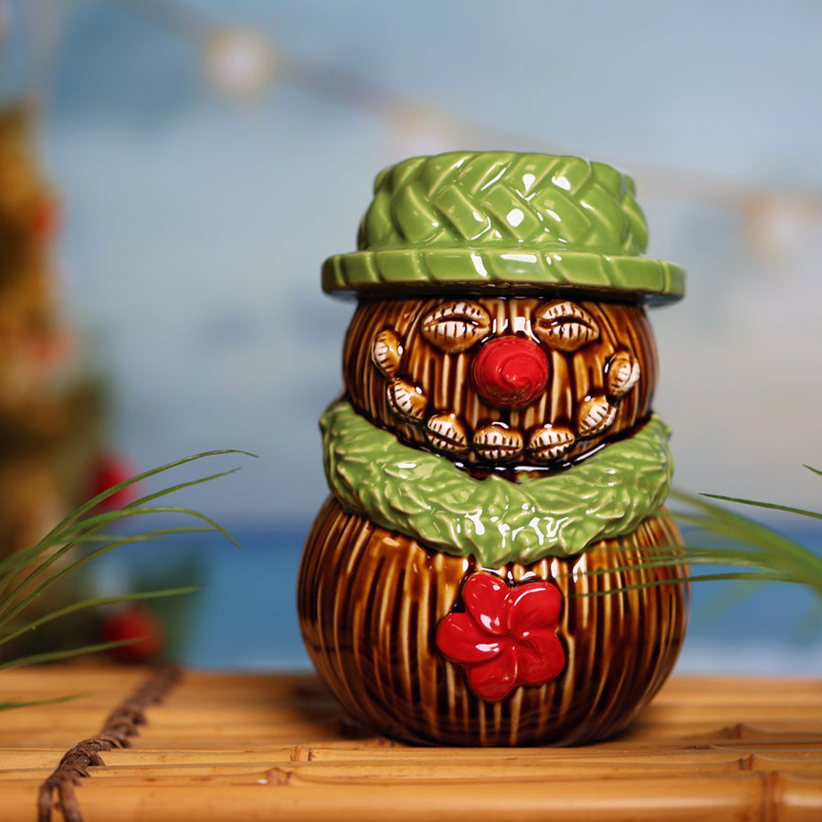 Coconut Snowman Holiday Tiki Mug