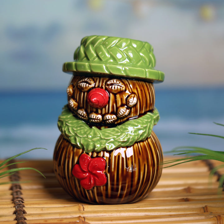 Coconut Snowman Holiday Tiki Mug