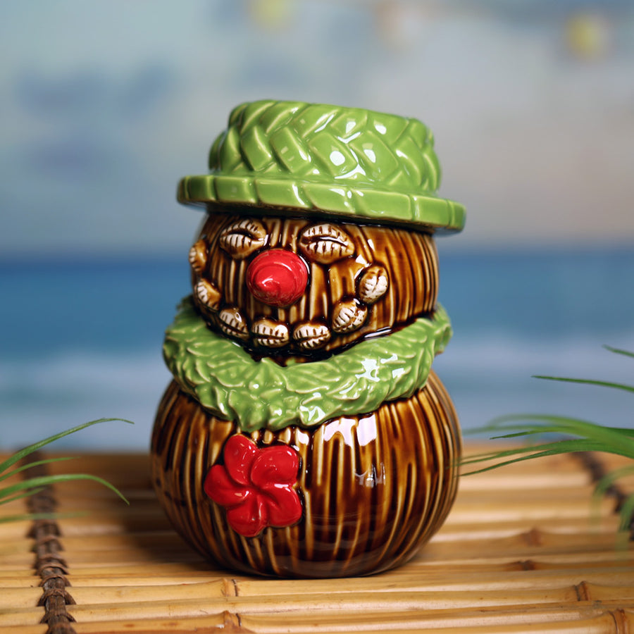 Coconut Snowman Holiday Tiki Mug